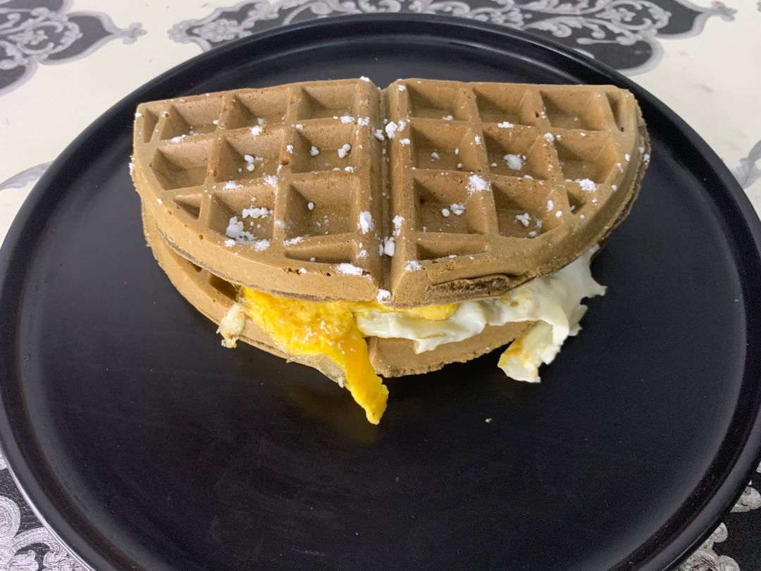 Waffle and egg