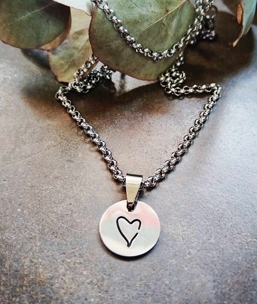 Etched Heart Necklace 