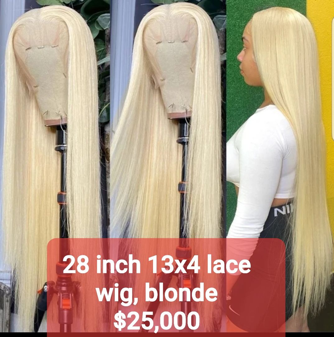 28 inch blonde wig