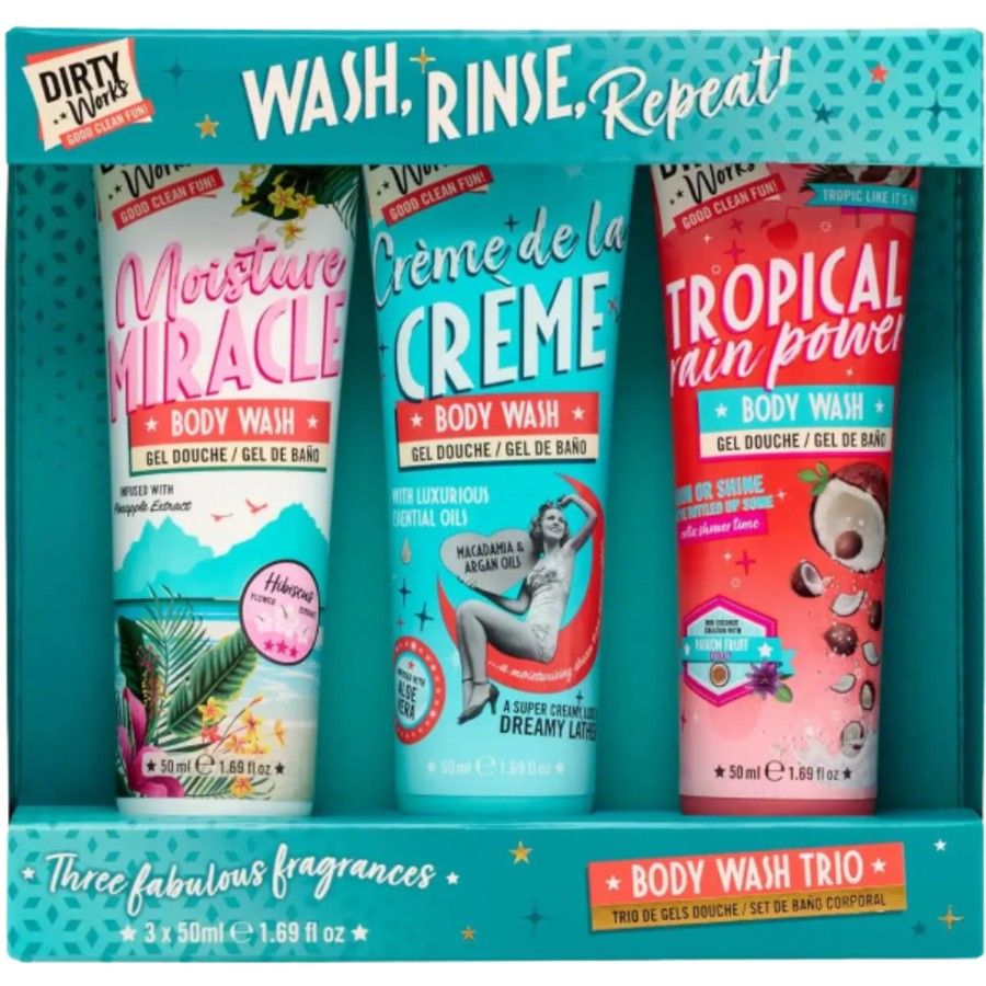 DIRTYWORKS Wash RInse Repeat Body Wash Trio