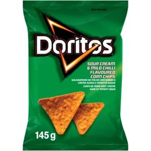 Doritos Sour Cream & Mild Chilli Flavoured Corn Chips 145g