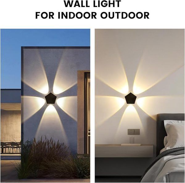 Flower 5 Way Pentagon Shape Indoor/outdoor Led Waterproof Exterior Wall 5 Side Step Light Dining Hall/fancy Lamp For Living Room – 5w