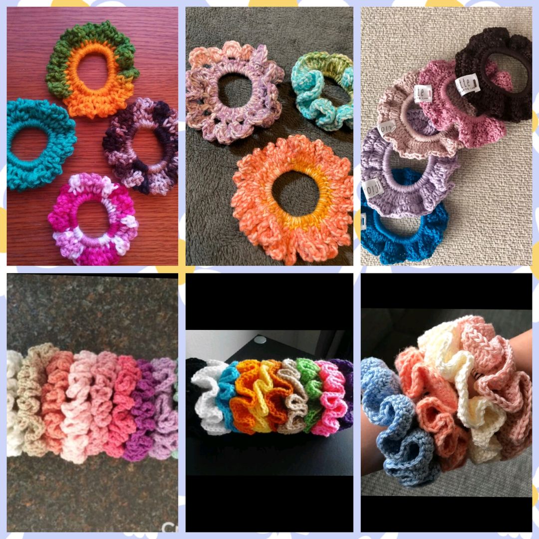 Crochet scrunchies 