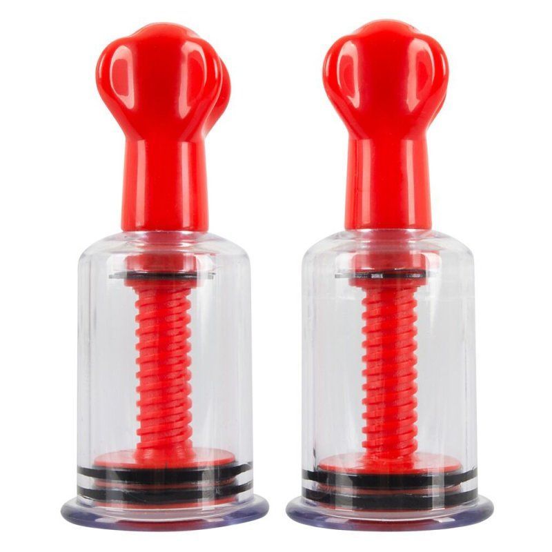 Pair Twist Nipple Suckers - Red