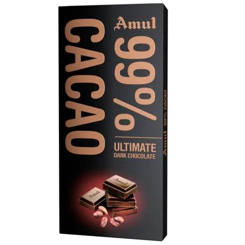 Amul 99% Cacao - Ultimate Dark Chocolate, 125 g