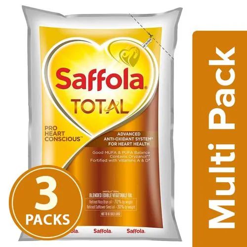 Saffola Saffola Total 1L- Pack of 3, 3 x 1 L Multipack