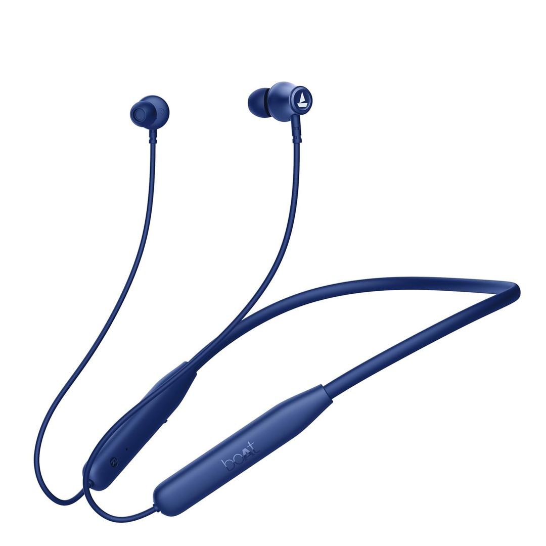 BoAt Rockerz 111 Neckband - Deep Blue (Bluetooth Wireless Neckband with Up to 40 Hrs Playtime, Dual Device Pairing, Enx Tech, Beast Mode, ASAP Charging, Btv5.3, Ipx5,Type-C Interface & Magnetic in Ear Buds)