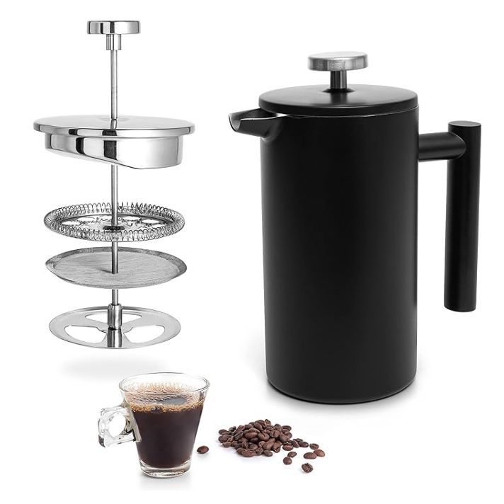 Stainless Steel French Press (Black)