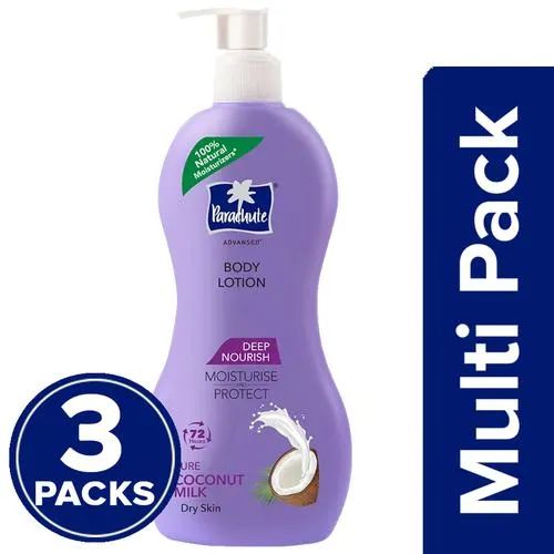 Parachute Advansed Advansed Deep Nourish Body Lotion - Intensively Moisturised Skin, Coconut Milk,400 ml Multipack