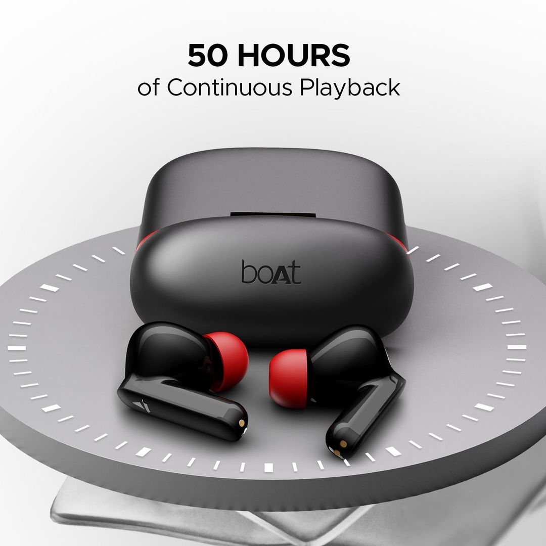 BoAt Airdopes Ultra Plus TWS in Ear Earbuds with 50 HRS Playback, 4-MIC ENx Technology & ASAP Charge(Active Black)