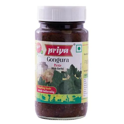 Priya Pickle - Gongura With Garlic, 300 g Bottle