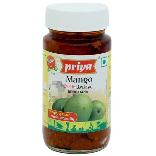 Priya Pickle - Mango Avakaya Without Garlic, 300 g bottle
