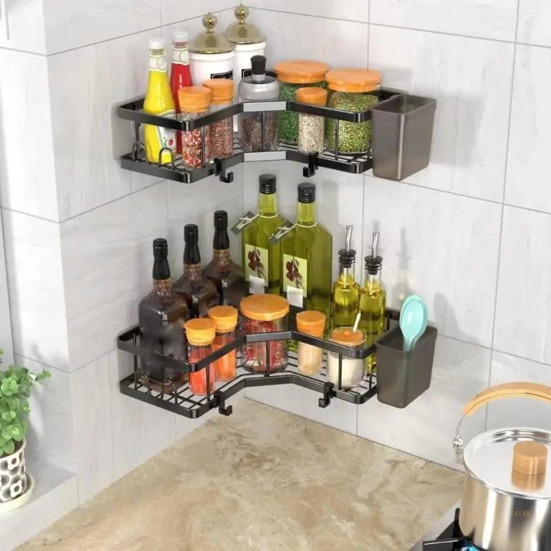 2 Pcs Bathroom Shower caddy with toothbrush holder