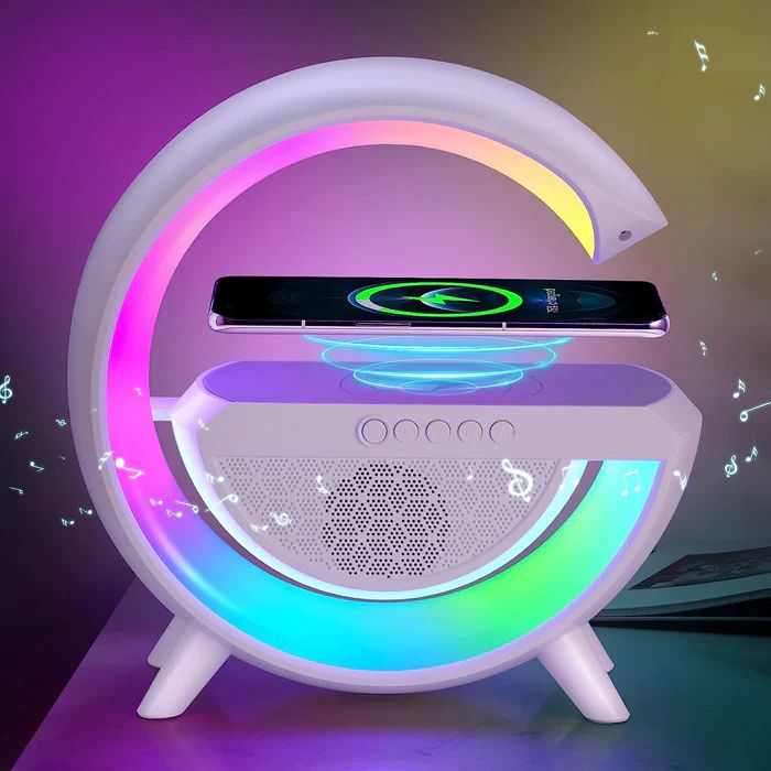 3-In-1 Multi-Function LED Night Lamp With Bluetooth Speaker, Wireless Charging