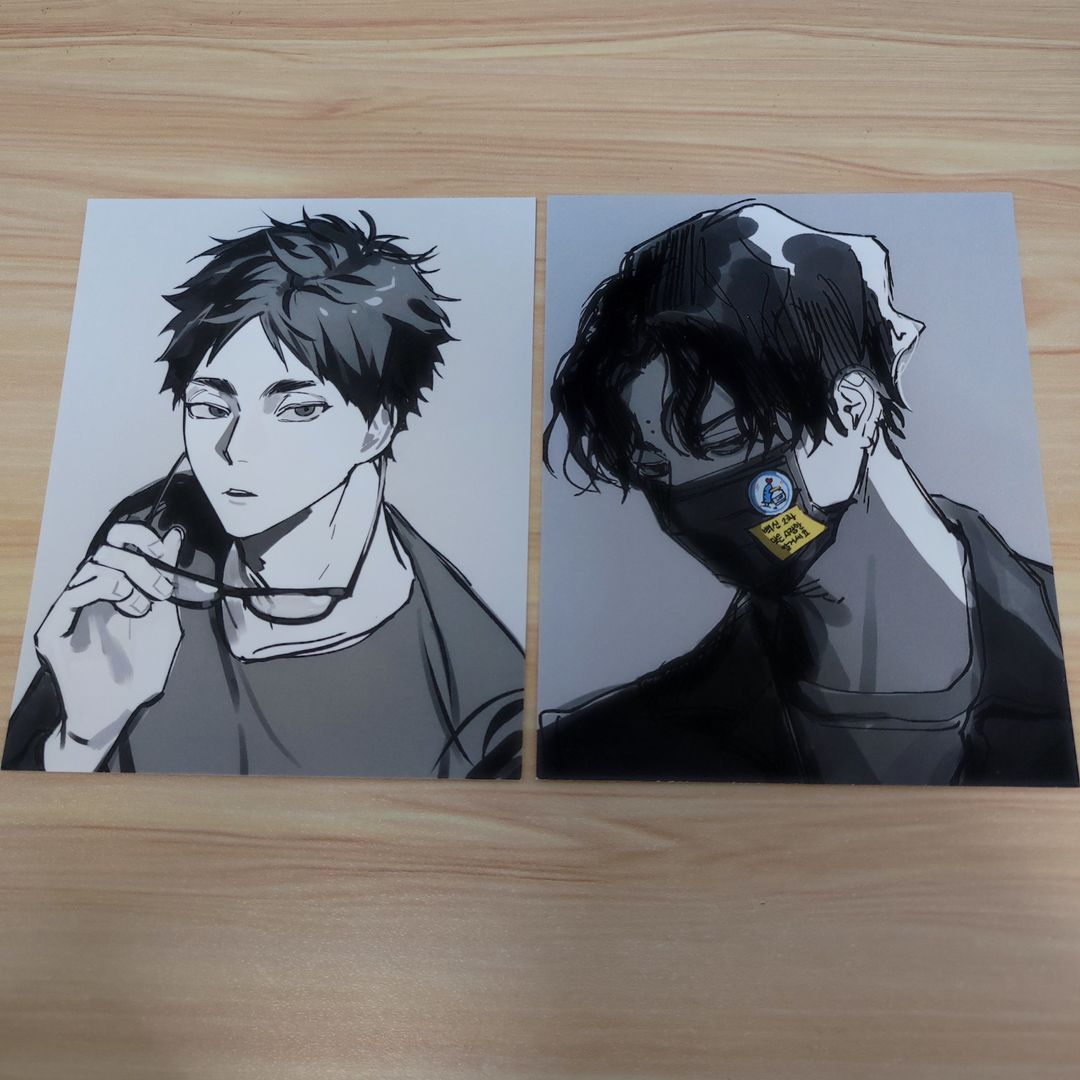 Haikyuu Fanart Postcard - Black & White