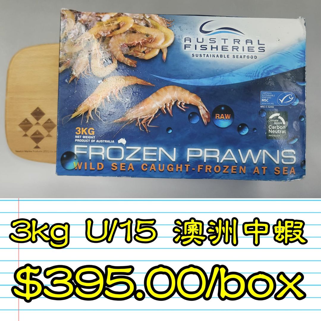 3kg U/15 澳洲中蝦