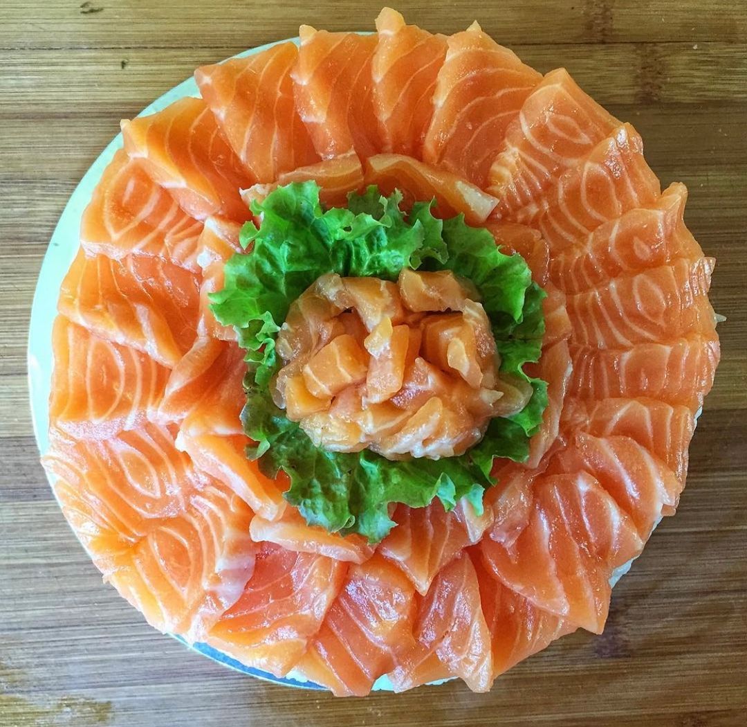 Salmon Sashimi Sushi Cake  