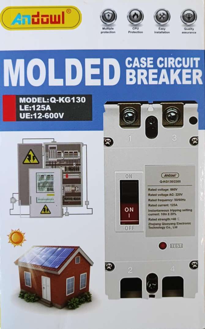 ANDOWL Q-KG130 125Amp 660v Moulded Breaker – Reliable Electrical Circuit Protection