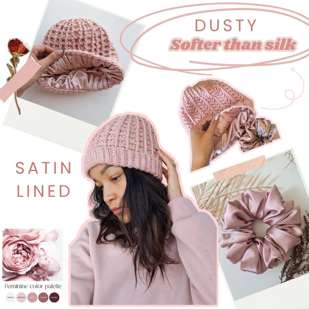 Dusty Satin Lined Beanie