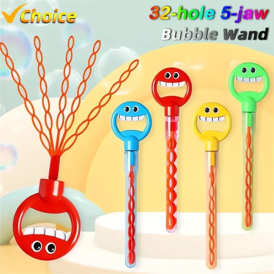 Holes Bubble Wand Handheld Smiling Face Bubble Stick Blower 