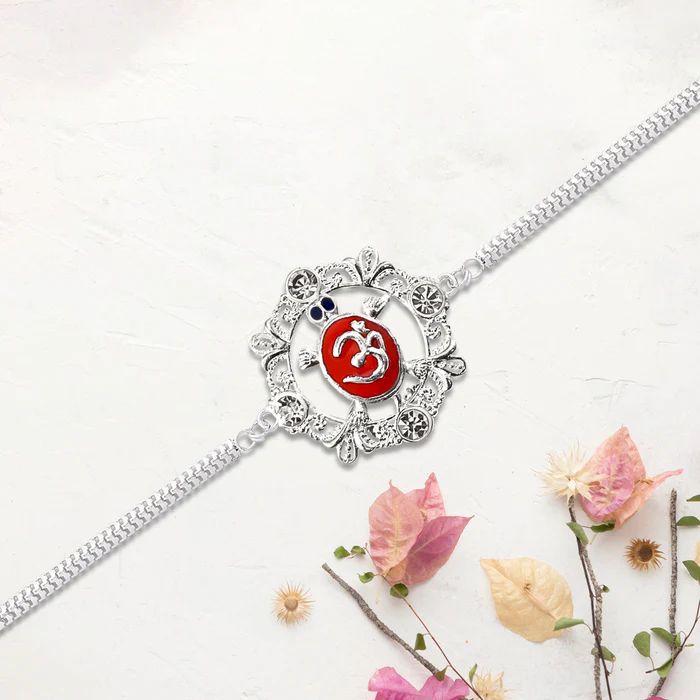 Silver Om Rakhi