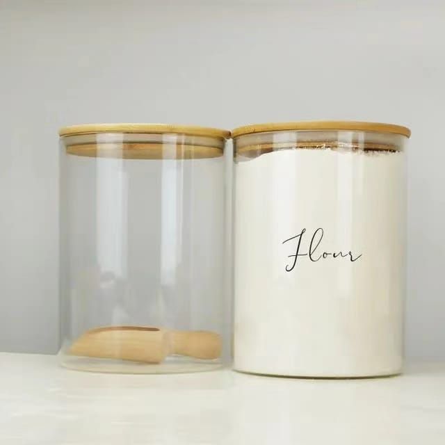 Large Capacity Glass Storage Containers with Bamboo Lids