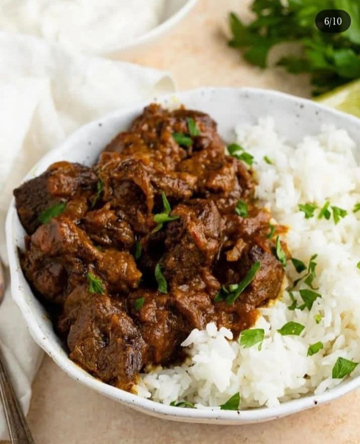 Plain Rice With Beef