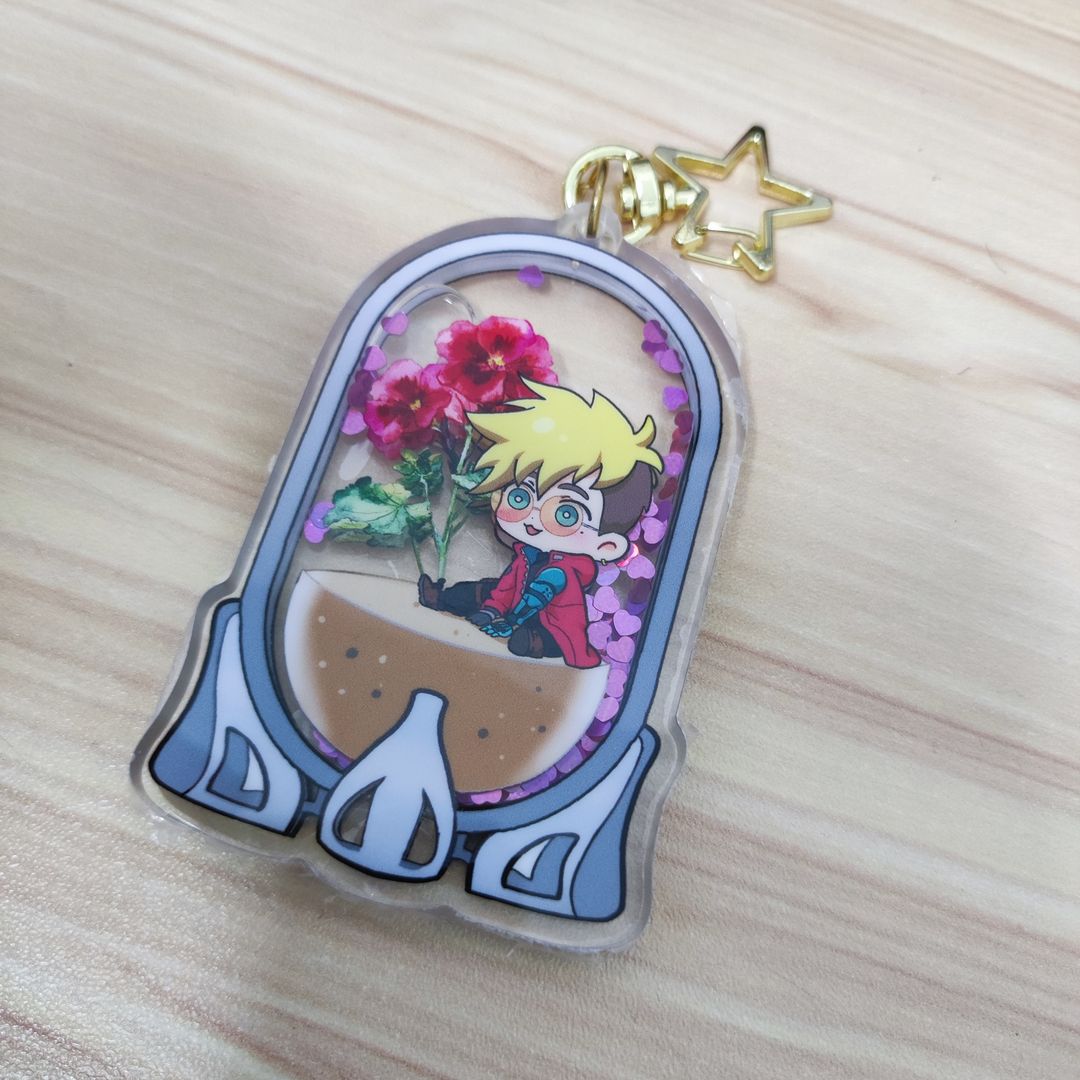 Trigun Stampede Fanart Acrylic Shaker Keychain - Vash