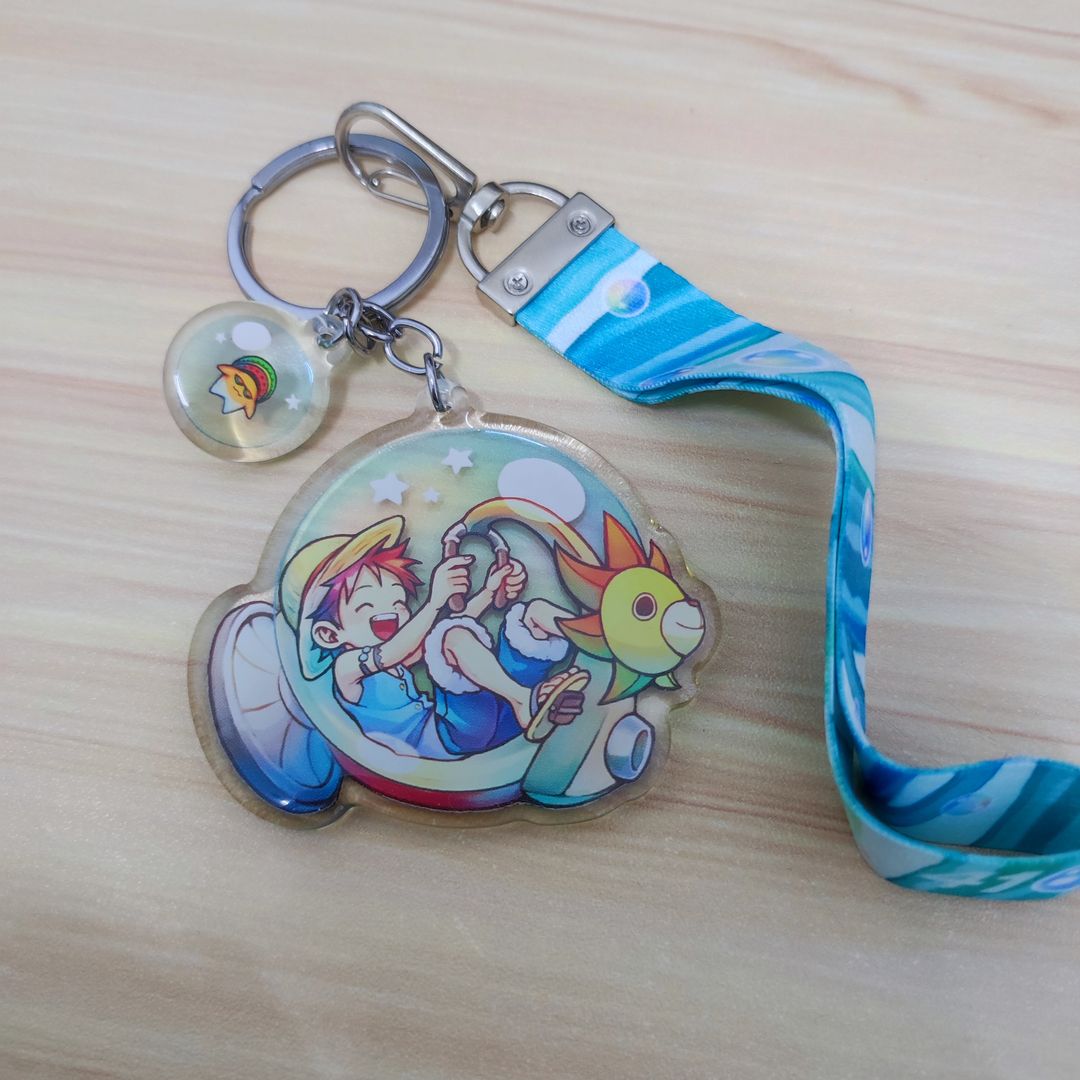 One Piece Fanart Acrylic Keychain Lanyard