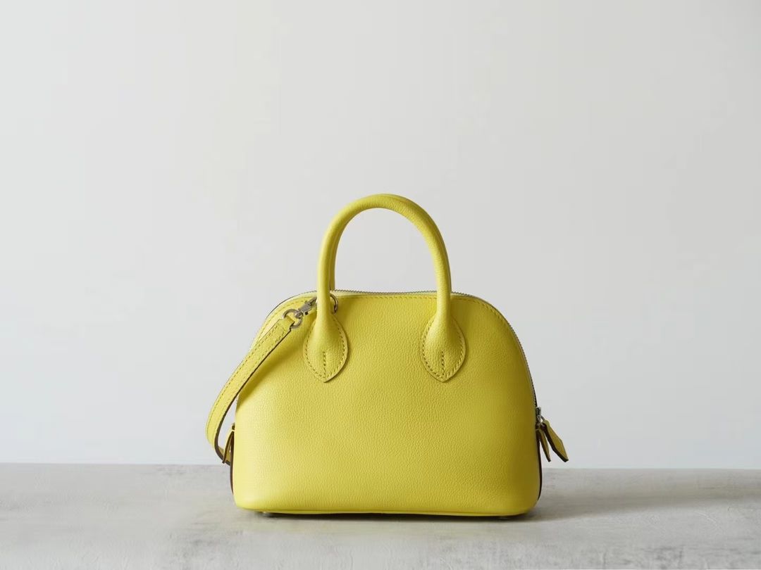 Partisan Hand-Crafted Mini EV Leather Bowler Bag (Sunshine Yellow)