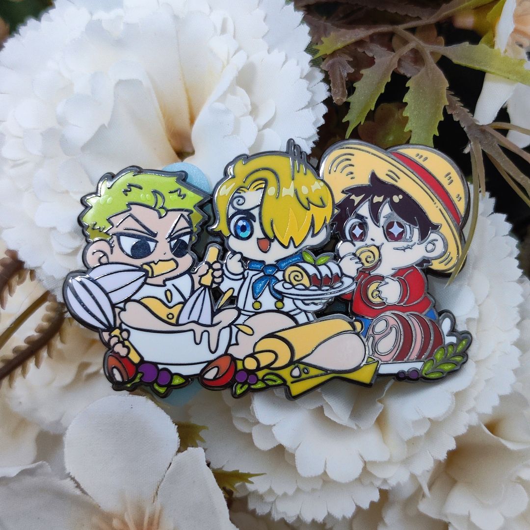 One Piece Fanart Enamel Pin - Chibi Trio
