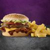 NEW Mega Ribster Burger Meal Combo with Large Chips & Buddy