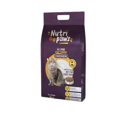 NutriPaws Cat Food 1Kg - All Stages (Kittens & Cats) - Chicken Flavor