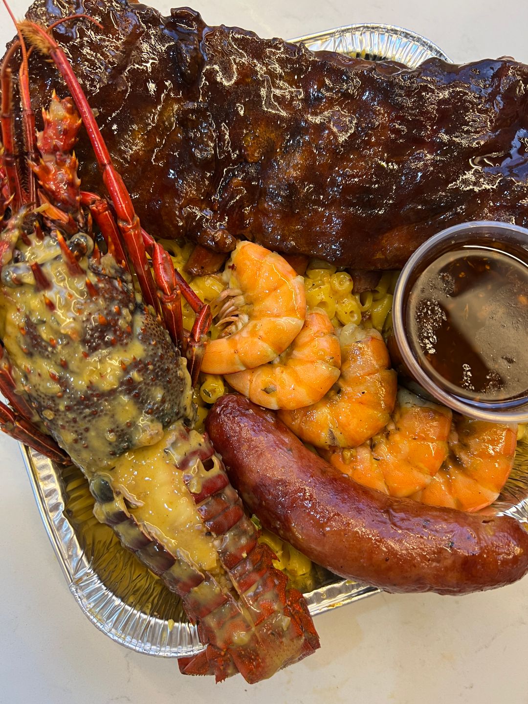 Crusty Smoke (Lobster, Shrimp, Sausage & Ribs)