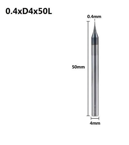 2 Flute Micro Flat End Mill 0.4mm Mini CNC Router Bit