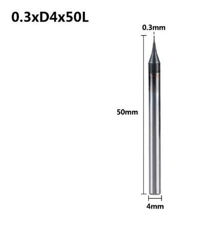 2 Flute Micro Flat End Mill 0.3mm Mini CNC Router Bit