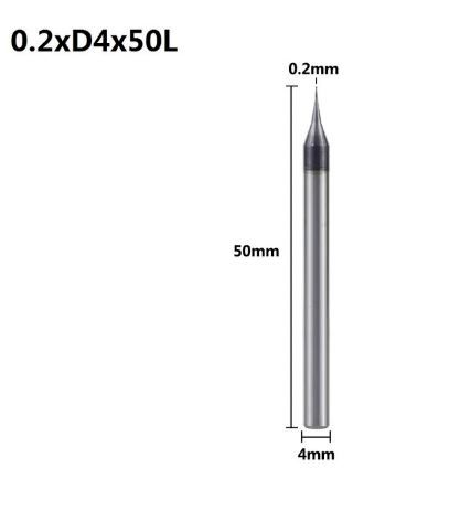 2 Flute Micro Flat End Mill 0.2mm Mini CNC Router Bit