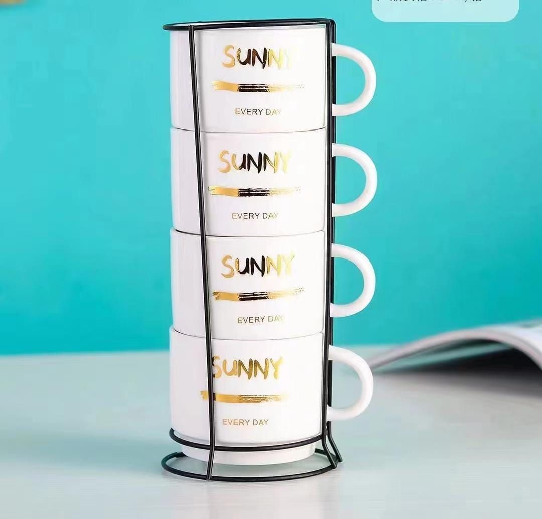 American Atelier Ceramic Mug & Rack Set 