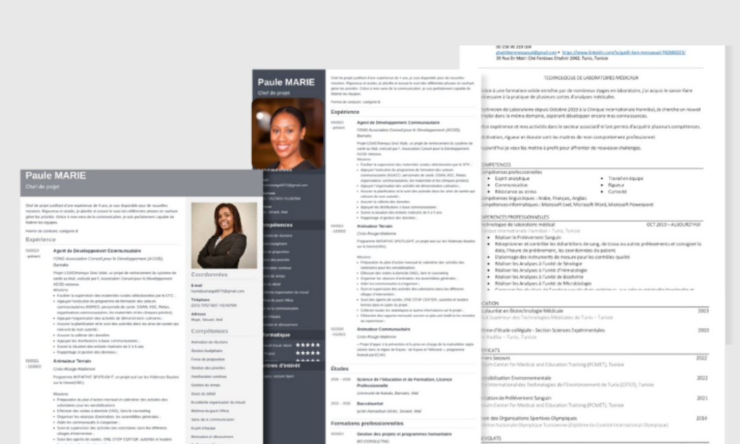 3 Modèles de CV Européen Word a Télécharger
