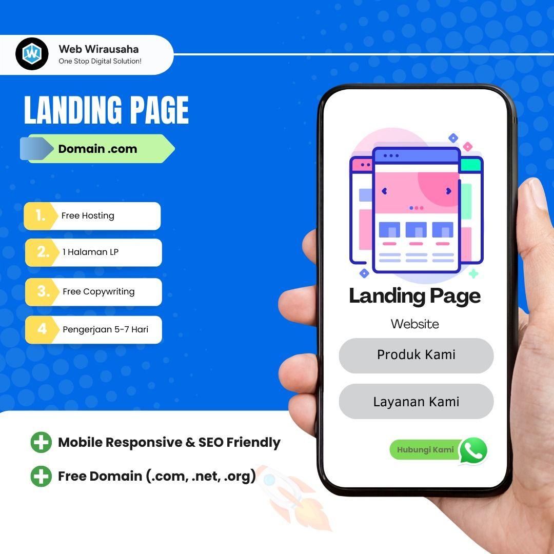 Jasa Pembuatan Landing Page (Paket Domain .Com)