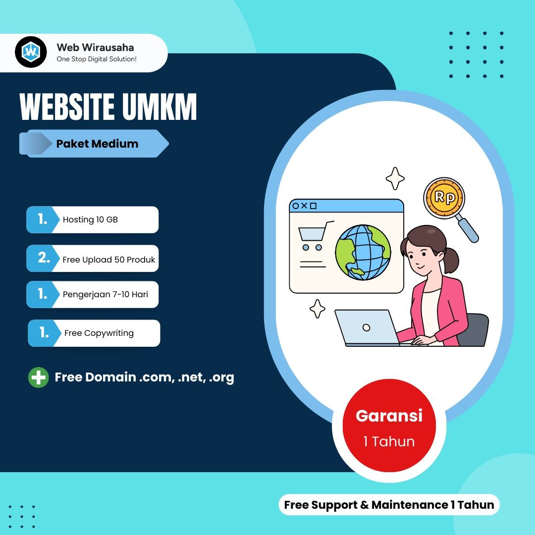 Jasa Pembuatan Website (Paket UMKM Medium)