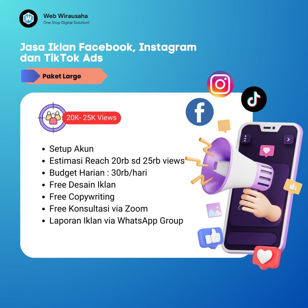 Jasa Iklan Facebook Instagram (Paket Large)