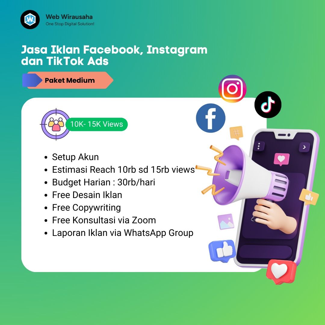 Jasa Iklan Facebook Instagram (Paket Medium)