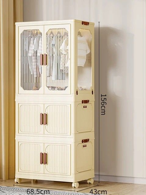 Stackable 3 Level plastic Portable Wardrobe/Closet.