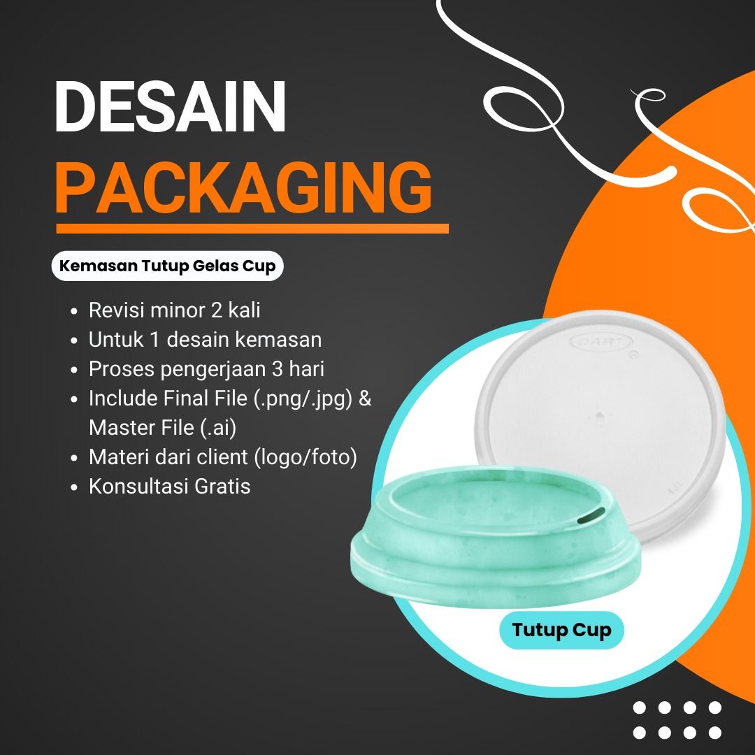 Desain Packaging | Kemasan tutup gelas cup 