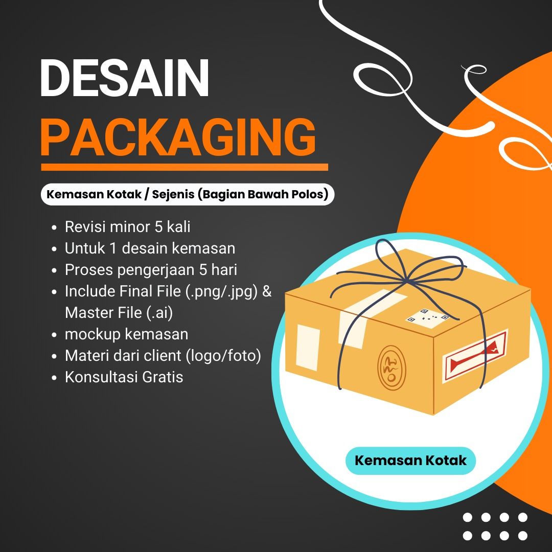 Desain Packaging | Kemasan kotak/sejenis (bagian bawah polos) 