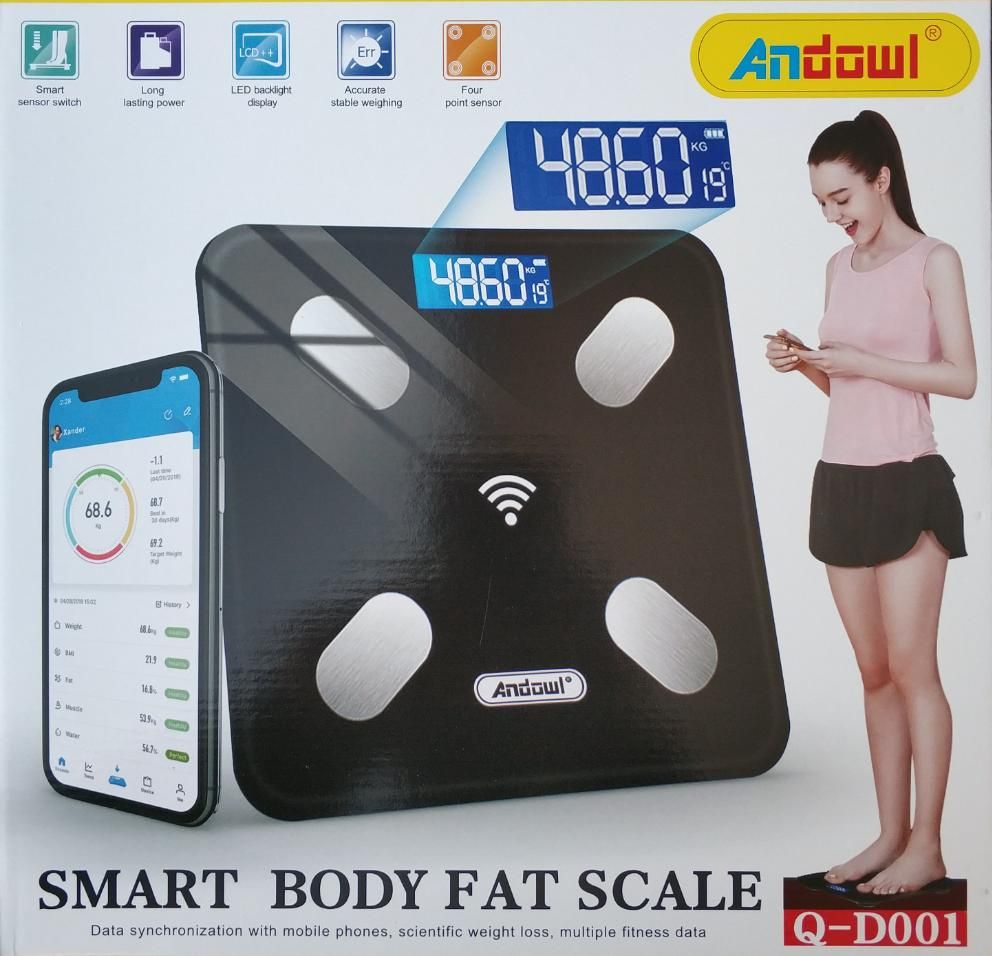 Andowl Q-D001 Digital Smart Body Fat Scale – Accurate Weight and Body Composition Measurements with App Tracking