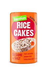 Benlian Food Salted Rice Cakes with Sesame Seeds - gluten free