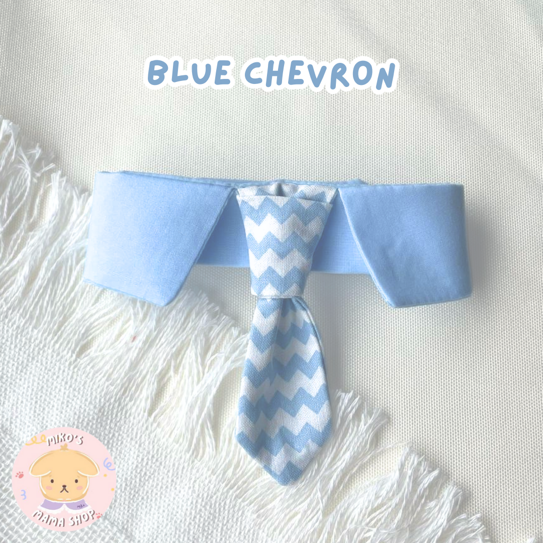 Blue Chevron Necktie Collar (Premium)