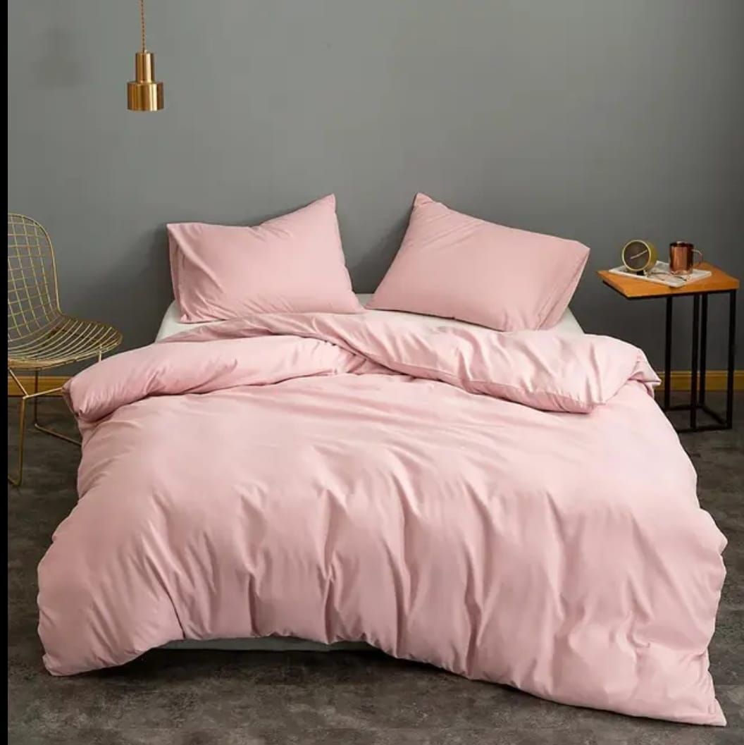 4pc Plain High Quality Duvet Cover Set